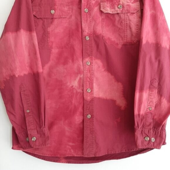 RED HEAD BRAND \ Button Down Tie Dye Shirt Red Men's Sz L - Picture 4 of 10